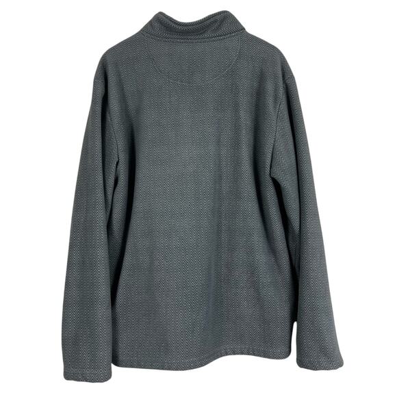 London Fog 1/4 Zip Pullover Jacket Mens XL Gray Herringbone Sherpa Lined Classic - Picture 3 of 5